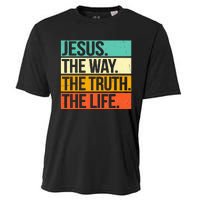 Retro Jesus The Way Truth Life Christian Bible Prayer  Cooling Performance Crew T-Shirt