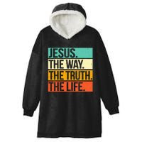 Retro Jesus The Way Truth Life Christian Bible Prayer  Hooded Wearable Blanket