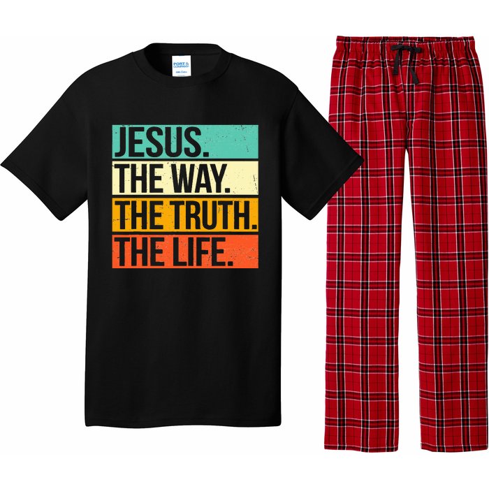 Retro Jesus The Way Truth Life Christian Bible Prayer  Pajama Set