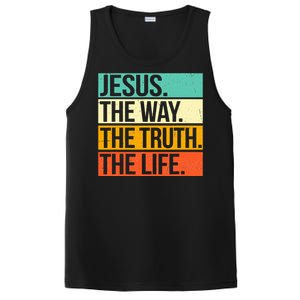 Retro Jesus The Way Truth Life Christian Bible Prayer  PosiCharge Competitor Tank