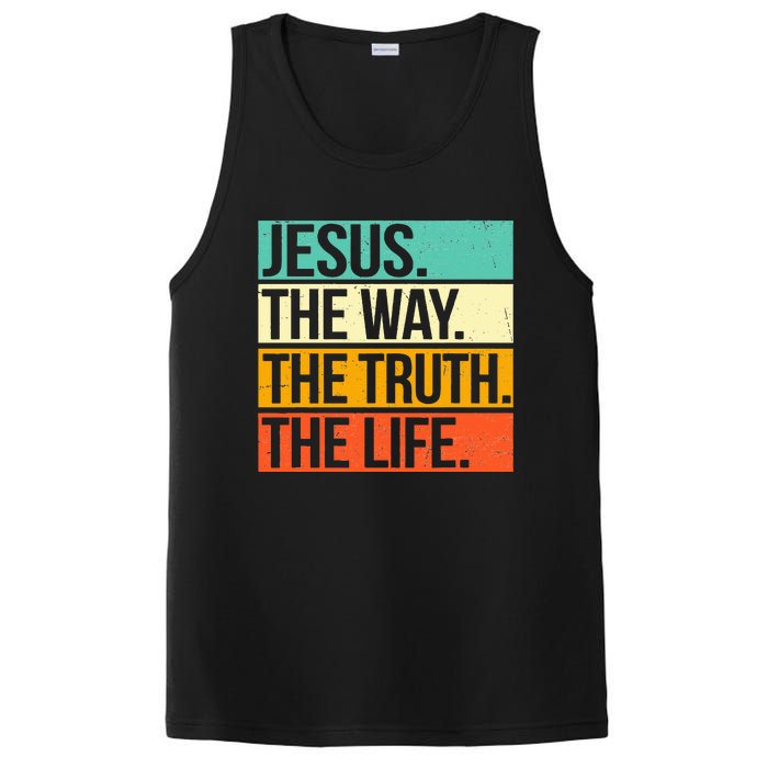 Retro Jesus The Way Truth Life Christian Bible Prayer  PosiCharge Competitor Tank