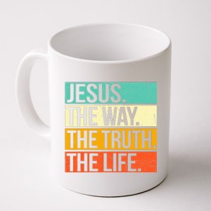 Retro Jesus The Way Truth Life Christian Bible Prayer  Coffee Mug