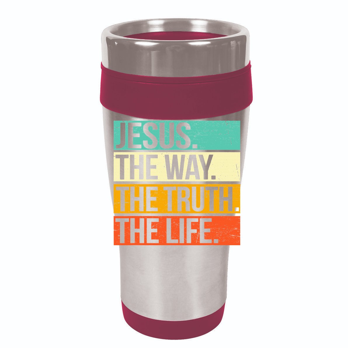 Retro Jesus The Way Truth Life Christian Bible Prayer Ladies PosiCharge Tri-Blend Wicking Tank