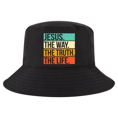 Retro Jesus The Way Truth Life Christian Bible Prayer Cool Comfort Performance Bucket Hat