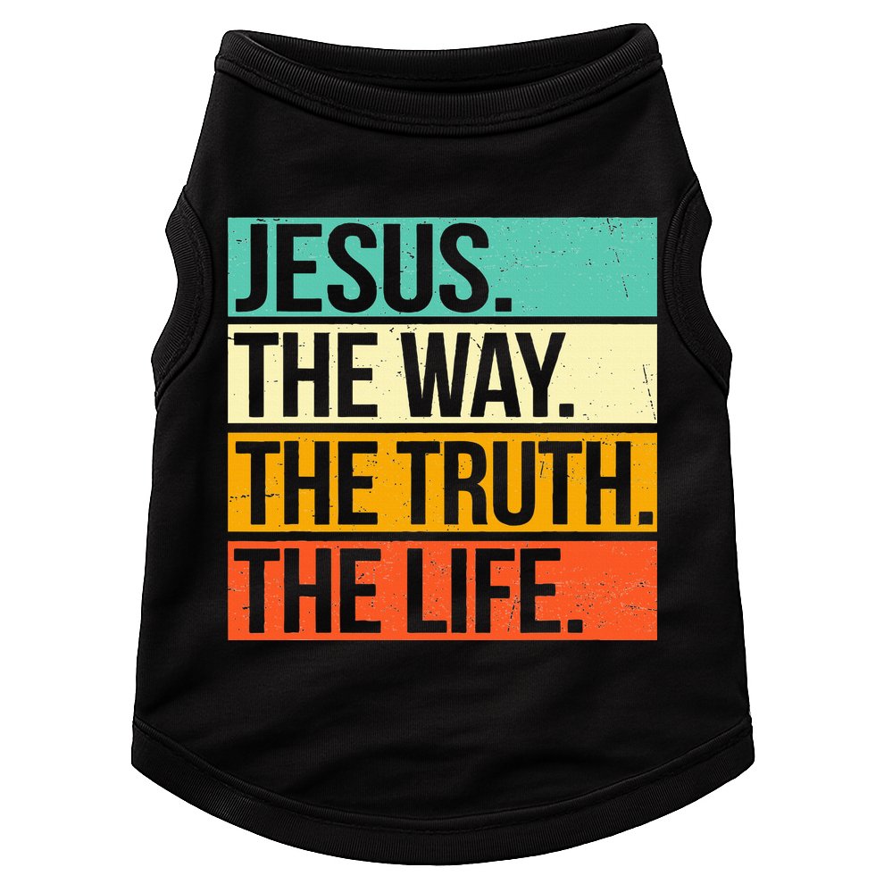Retro Jesus The Way Truth Life Christian Bible Prayer Doggie Tank