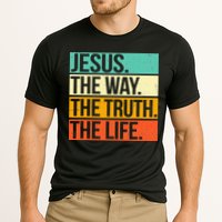 Retro Jesus The Way Truth Life Christian Bible Prayer Cooling Performance Crew T-Shirt