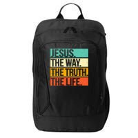 Retro Jesus The Way Truth Life Christian Bible Prayer City Backpack