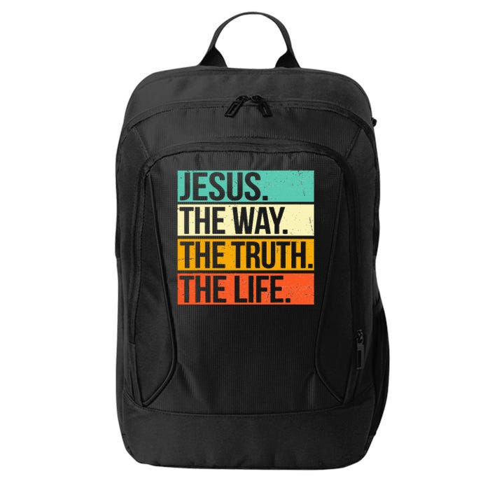 Retro Jesus The Way Truth Life Christian Bible Prayer City Backpack