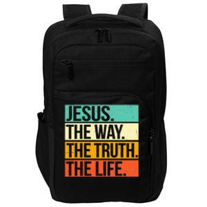 Retro Jesus The Way Truth Life Christian Bible Prayer Impact Tech Backpack