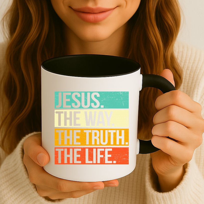 Retro Jesus The Way Truth Life Christian Bible Prayer Mug