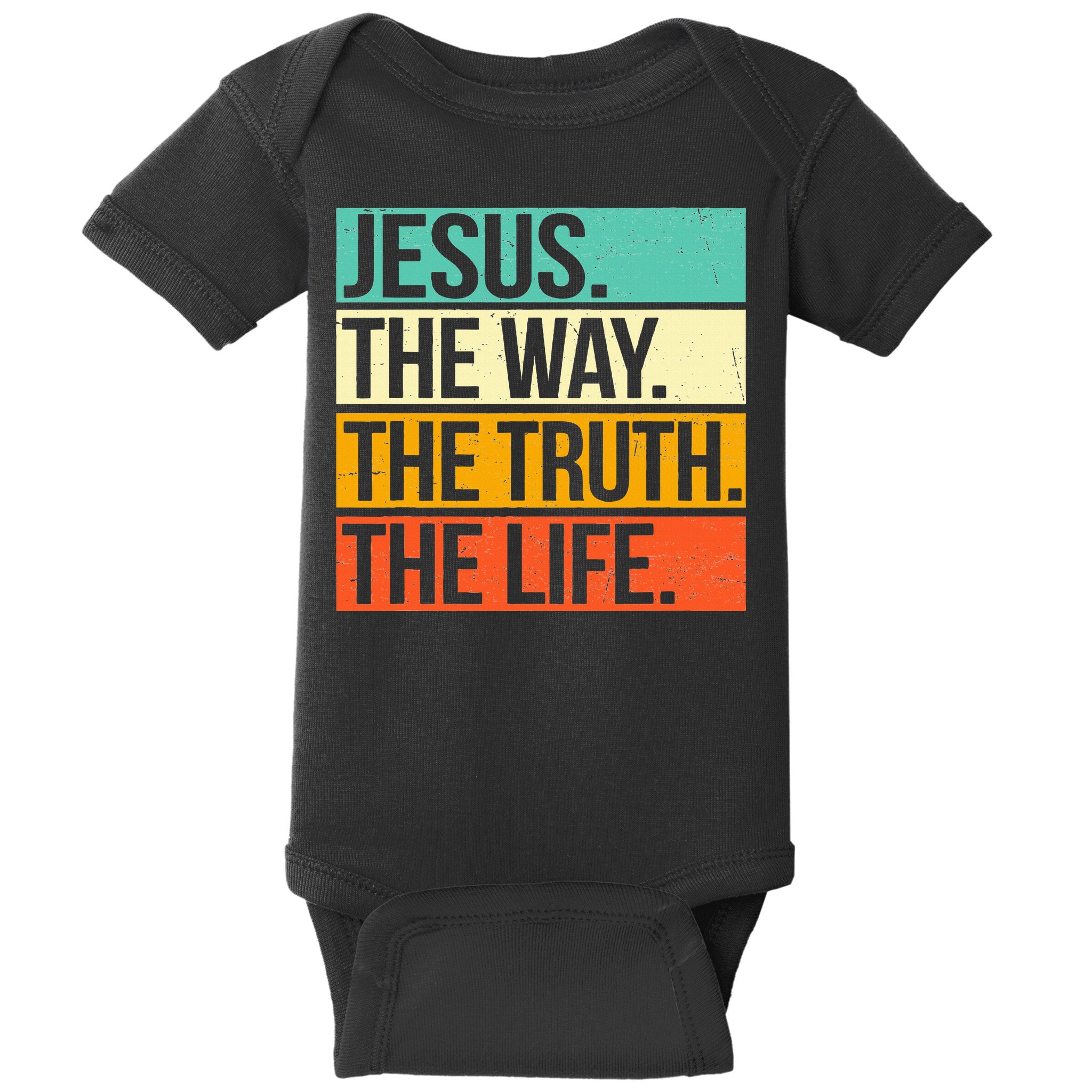 Retro Jesus The Way Truth Life Christian Bible Prayer Baby Bodysuit