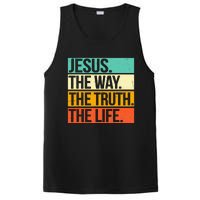 Retro Jesus The Way Truth Life Christian Bible Prayer PosiCharge Competitor Tank