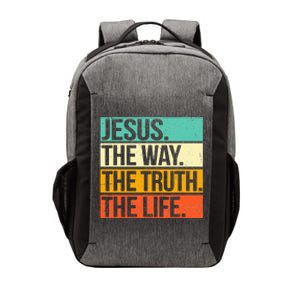 Retro Jesus The Way Truth Life Christian Bible Prayer Vector Backpack