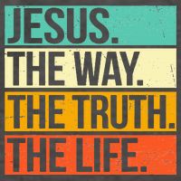 Retro Jesus The Way Truth Life Christian Bible Prayer Vector Backpack