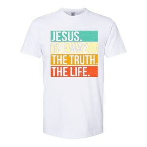 Retro Jesus The Way Truth Life Christian Bible Prayer Softstyle CVC T-Shirt