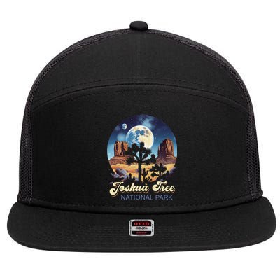 Retro Joshua Tree National Park Night Camping Hiking 7 Panel Mesh Trucker Snapback Hat