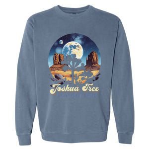 Retro Joshua Tree National Park Night Camping Hiking Garment-Dyed Sweatshirt