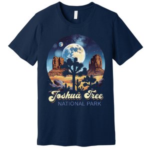 Retro Joshua Tree National Park Night Camping Hiking Premium T-Shirt