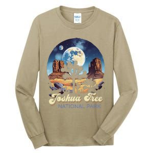 Retro Joshua Tree National Park Night Camping Hiking Tall Long Sleeve T-Shirt