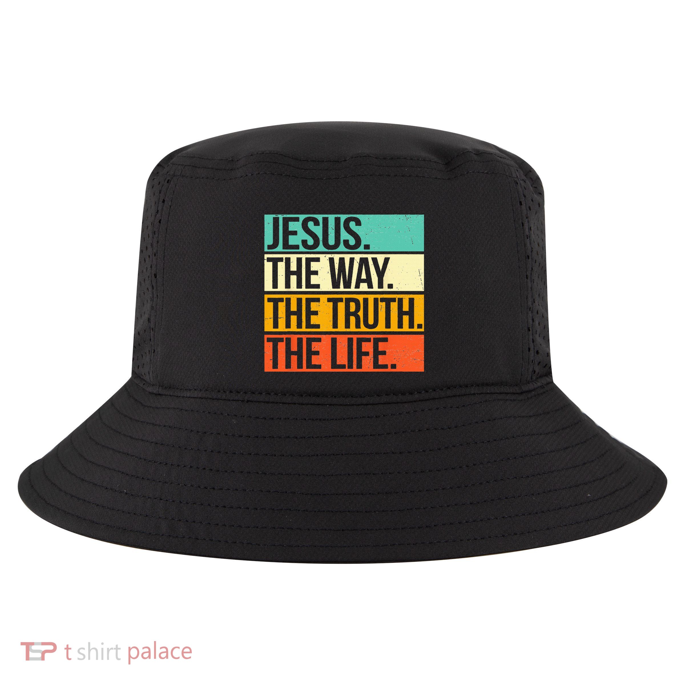 Retro Jesus The Way Truth Life Christian Bible Cool Comfort Performance Bucket Hat