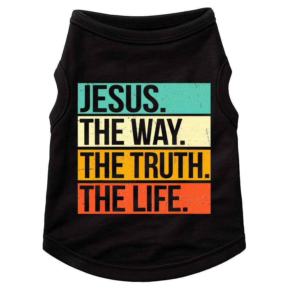 Retro Jesus The Way Truth Life Christian Bible Doggie Tank