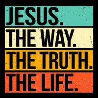 Retro Jesus The Way Truth Life Christian Bible Cooling Performance Crew T-Shirt