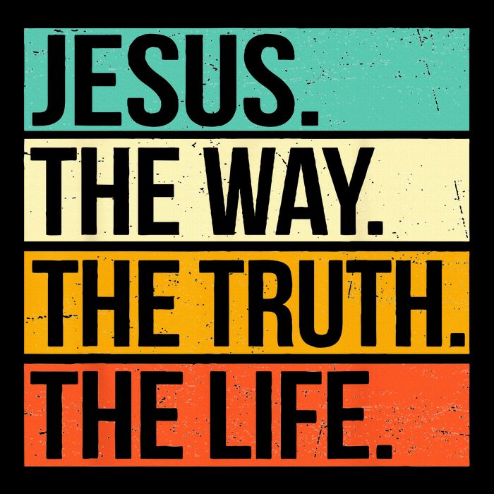 Retro Jesus The Way Truth Life Christian Bible Cooling Performance Crew T-Shirt