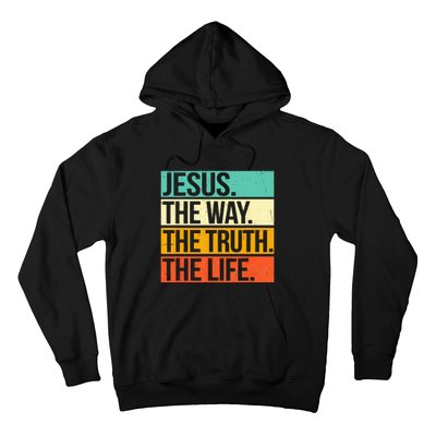 Retro Jesus The Way Truth Life Christian Bible Hoodie