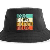 Retro Jesus The Way Truth Life Christian Bible Sustainable Bucket Hat