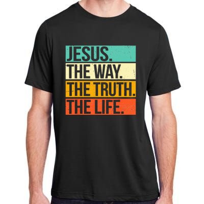 Retro Jesus The Way Truth Life Christian Bible Adult ChromaSoft Performance T-Shirt