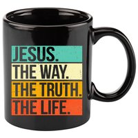 Retro Jesus The Way Truth Life Christian Bible 11oz C Handle Ceramic Mug
