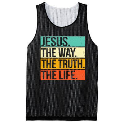 Retro Jesus The Way Truth Life Christian Bible Mesh Reversible Basketball Jersey Tank