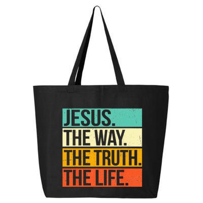 Retro Jesus The Way Truth Life Christian Bible 25L Jumbo Tote