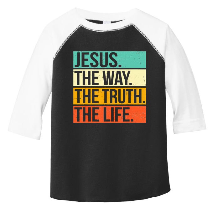 Retro Jesus The Way Truth Life Christian Bible Toddler Fine Jersey T-Shirt