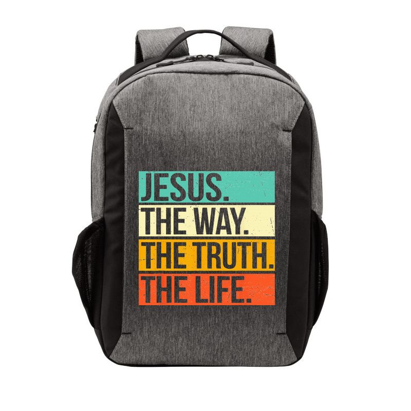 Retro Jesus The Way Truth Life Christian Bible Vector Backpack