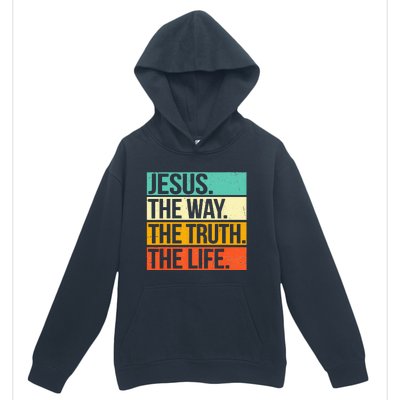 Retro Jesus The Way Truth Life Christian Bible Urban Pullover Hoodie