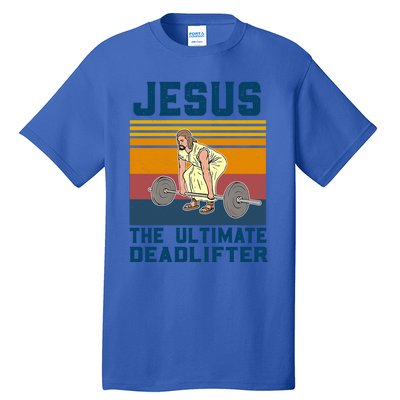 Retro Jesus The Ultimate Deadlifter Christian Gym Clothing Great Gift Tall T-Shirt