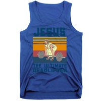 Retro Jesus The Ultimate Deadlifter Christian Gym Clothing Great Gift Tank Top