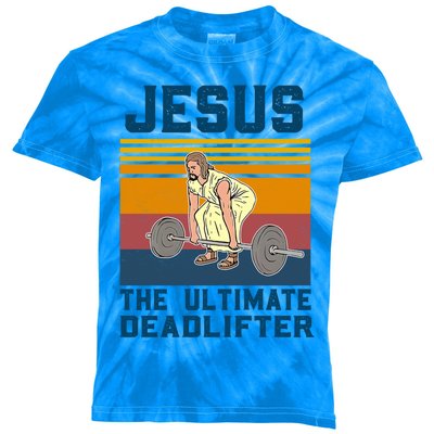 Retro Jesus The Ultimate Deadlifter Christian Gym Clothing Great Gift Kids Tie-Dye T-Shirt