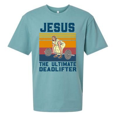 Retro Jesus The Ultimate Deadlifter Christian Gym Clothing Great Gift Sueded Cloud Jersey T-Shirt