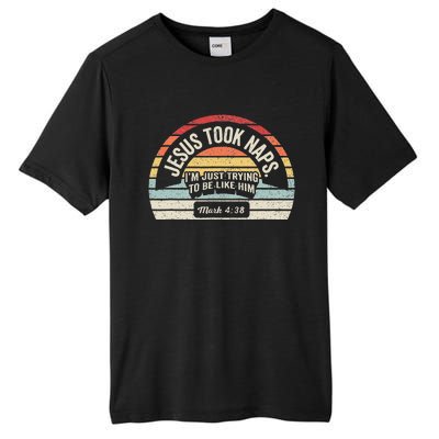 Retro Jesus Took Naps Mark 438 Christian Funny Faith Tall Fusion ChromaSoft Performance T-Shirt