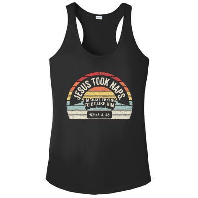 Retro Jesus Took Naps Mark 438 Christian Funny Faith Ladies PosiCharge Competitor Racerback Tank