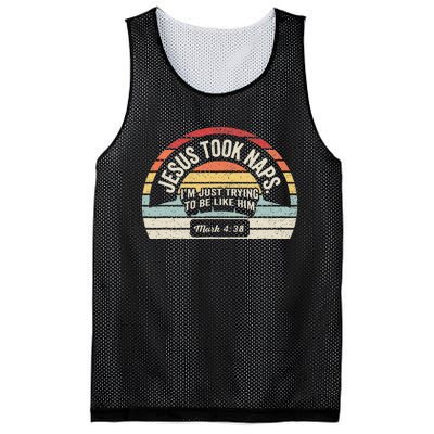 Retro Jesus Took Naps Mark 438 Christian Funny Faith Mesh Reversible Basketball Jersey Tank