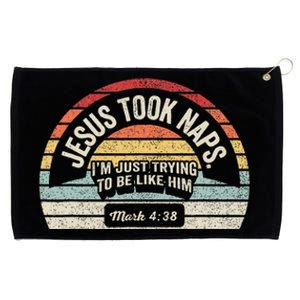 Retro Jesus Took Naps Mark 438 Christian Funny Faith Grommeted Golf Towel