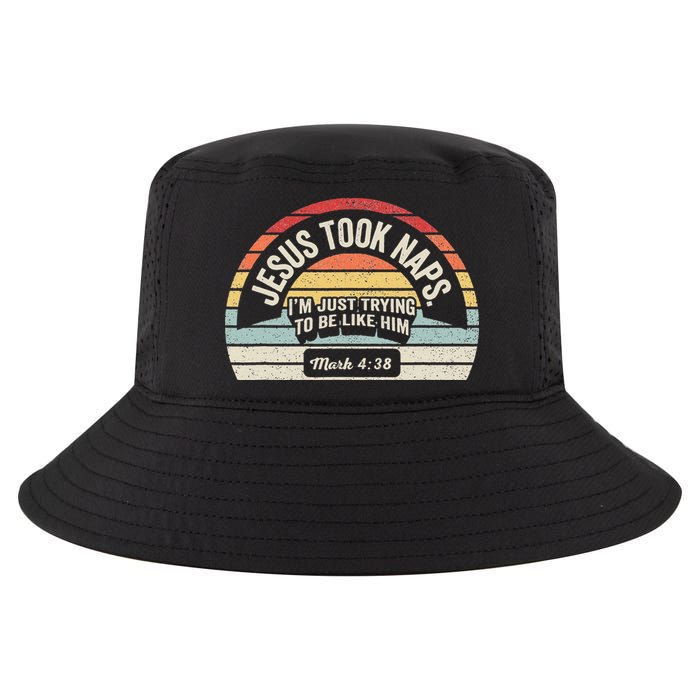 Retro Jesus Took Naps Mark 438 Christian Funny Faith Cool Comfort Performance Bucket Hat