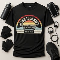 Retro Jesus Took Naps Mark 438 Christian Funny Faith Cooling Performance Crew T-Shirt