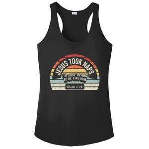 Retro Jesus Took Naps Mark 438 Christian Funny Faith Ladies PosiCharge Competitor Racerback Tank