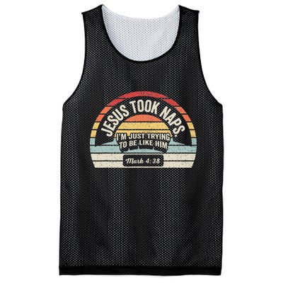 Retro Jesus Took Naps Mark 438 Christian Funny Faith Mesh Reversible Basketball Jersey Tank