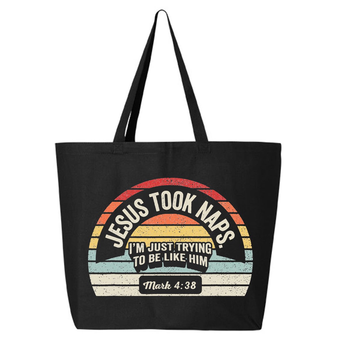 Retro Jesus Took Naps Mark 438 Christian Funny Faith 25L Jumbo Tote