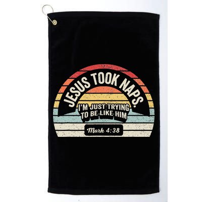 Retro Jesus Took Naps Mark 438 Christian Funny Faith Golf Towel